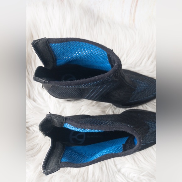The WISHBONE COLLECTION navy & black net, chunky heel, women’s boots 8M - Picture 10 of 14